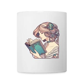 Book Books Reading Mrs. Art Nouveau Gift - Mug - white - Front