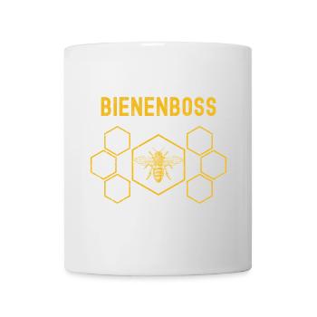 Bienenboss - Honig Biene Bienen Wabe Imker Design - Tasse - Weiß - Vorne