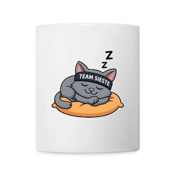Team Sieste – Le Chat Roi de la Détente - Mug blanc - blanc - Devant