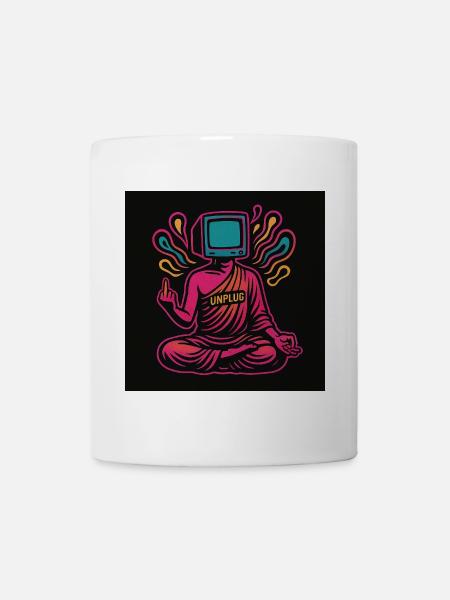 Unplugged Monk – Finde Frieden. - Tasse - Weiß