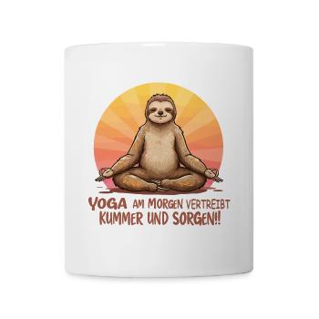 Faultier Yoga - Tasse - Weiß - Vorne