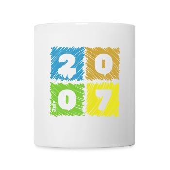 18. Geburtstag Farbige Patches since 07/2007 - Tasse - Weiß - Vorne