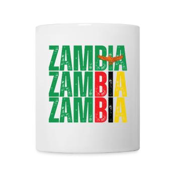 Sambische Flagge, ich liebe Sambia - Tasse - Weiß - Vorne