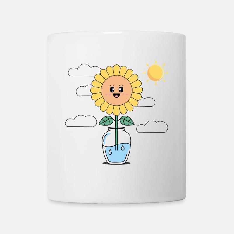 SunflowerInWaterVase - Mug - white