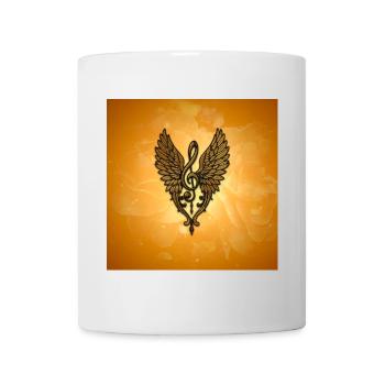 L’âme de la mélodie, une clé d’or avec des ailes. - Mug blanc - blanc - Devant