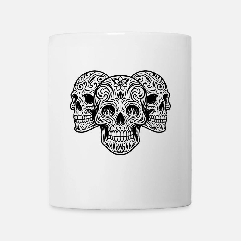 Crânes ornementaux en trois parties - Mug blanc - blanc