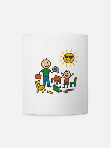 Papa baut das schon - Tasse - Weiß