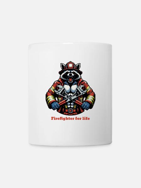 Pompiers raton laveur - Mug blanc - blanc