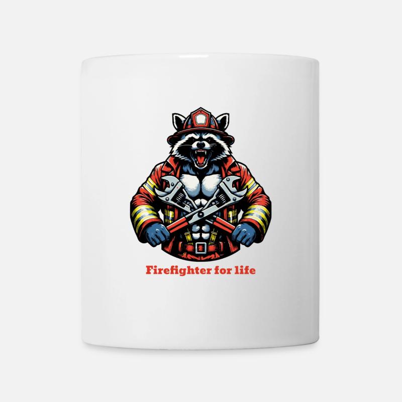 Pompiers raton laveur - Mug blanc - blanc