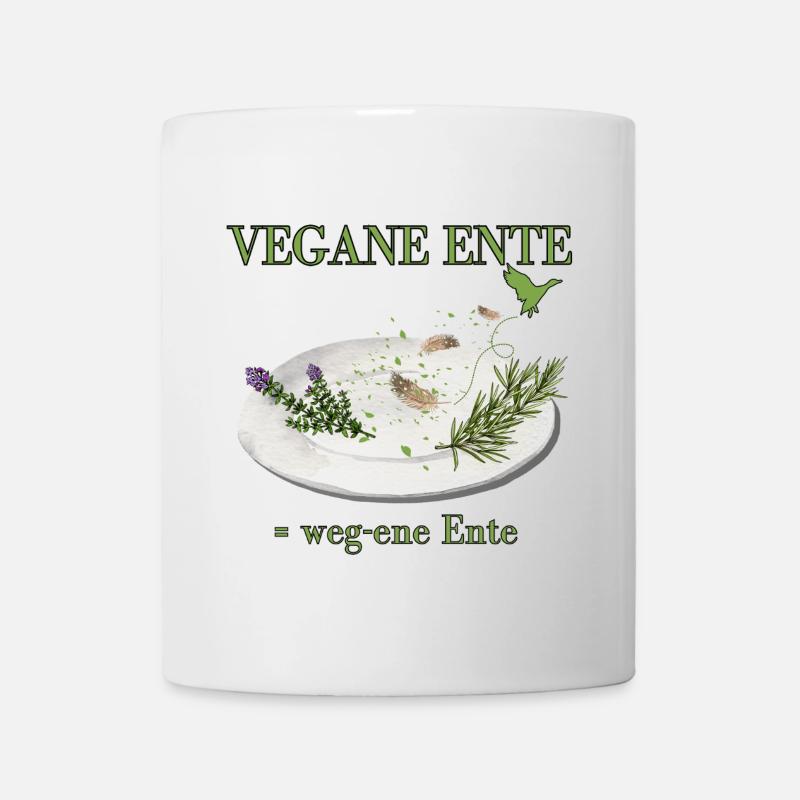 Vegane Ente - oder eher weg-ene Ente Satire - Tasse - Weiß