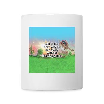 Kunst als Flucht Inspirierendes Design - Tasse - Weiß - Vorne