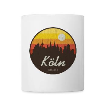 Vintage Cologne – Skyline - Kölsch - Mug - white - Front