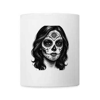 Porträt einer Frau mit Zucker Kalavera - Tasse - Weiß - Vorne