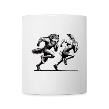 Competition Rabbit and Wolf Race Sprint Gift - Mug - white - Front
