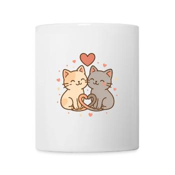 Verspielte Liebeskatzen im Herzdesign - Tasse - Weiß - Vorne