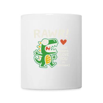 Niedliches Dinosaurier Liebe T-Shirt Design - Tasse - Weiß - Vorne