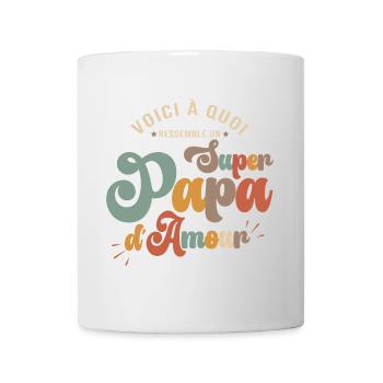 idée papa cadeau fête des pères super papa - Mug blanc - blanc - Devant