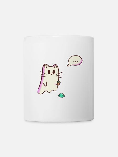 Ghost Cat Drops - Oops - Mug - white