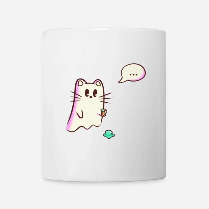 Ghost Cat Drops - Oops - Mug - white