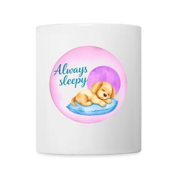 Cute Puppy is always sleepy 1 - Tasse - Weiß - Vorne