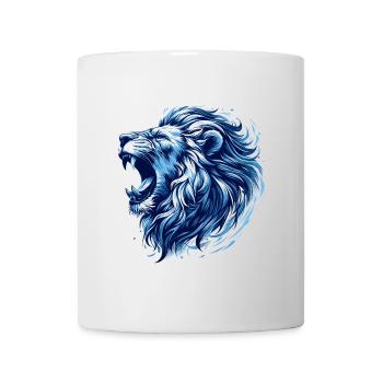 Lion Roars Blue Accents Lion Head Strong Gift - Mug - white - Front