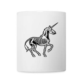 Einhorn‑Skelett – Schwarze Vektor‑Anatomie - Tasse - Weiß - Vorne