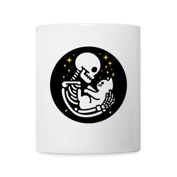 Skelett mit Katze - Tasse - Weiß - Vorne