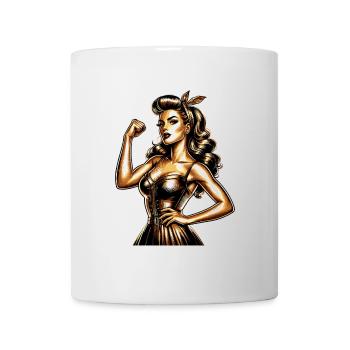Strong Woman Golden Rockabilly Style Gold Gift - Mug - white - Front