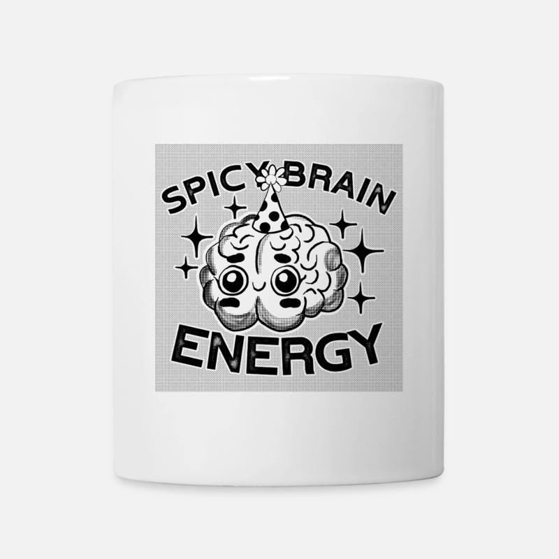 Spicy Brain Energy – ADHD Chaos Humor - Mug - white