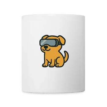 Chien Cartoon en Réalité Virtuelle – Illustration - Mug blanc - blanc - Devant