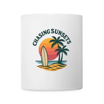 Chasing Sunsets – Surf & Beach Vibes - Mug - white - Front