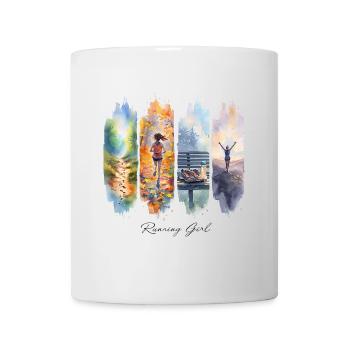 Running Girl Geschenk Laufmädchen Motivation - Tasse - Weiß - Vorne