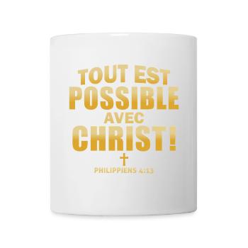 Inspirational Religious Quote in Metallic Gold - Mug - white - Front