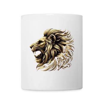 Lion Roars Gold Lion Head Strong Gift - Mug - white - Front