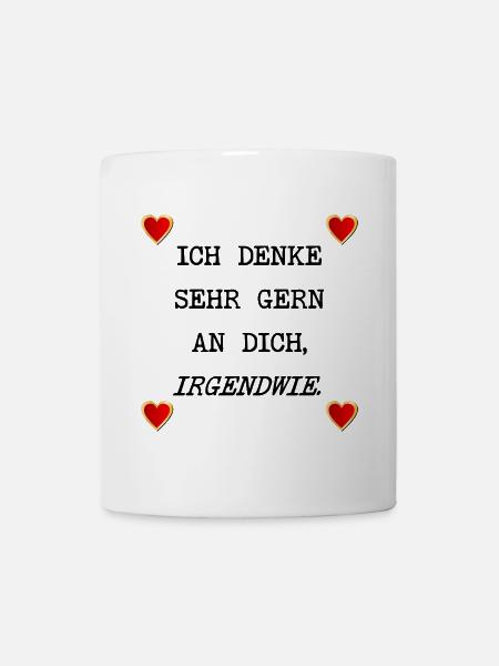 LIEBESERKLÄRUNG HERZ - ICH DENKE AN DICH - Tasse - Weiß