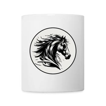 Horse head in a circle - Mug - white - Front