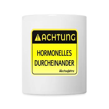 WECHSELJAHRE MENOPAUSE - ACHTUNG HORMONE - Tasse - Weiß - Vorne