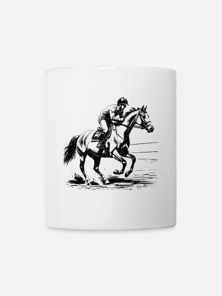 Pferdesport Grunge Effekt - Tasse - Weiß