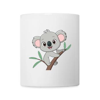 Bébé koala joyeux sur une branche - Mug blanc - blanc - Devant