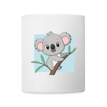 Bébé koala joyeux sur une branche (v02) - Mug blanc - blanc - Devant