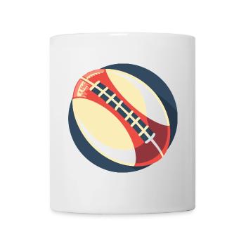 Rugby Ball Grafik - Tasse - Weiß - Vorne