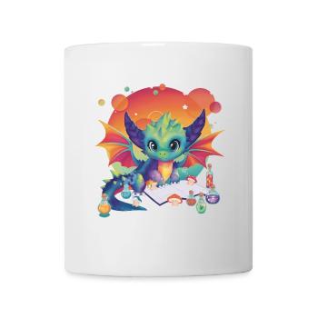 Bébé Dragon Mignon Kawaii Coloré Potions Magiques - Mug blanc - blanc - Devant