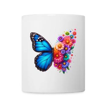 Bunter Schmetterling, von der Natur inspirierte Sommerstimmungen - Tasse - Weiß - Vorne