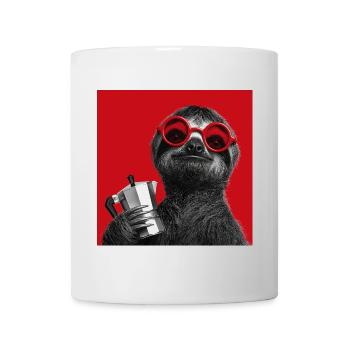 Sloth with sunglasses and espresso maker - Mug - white - Front
