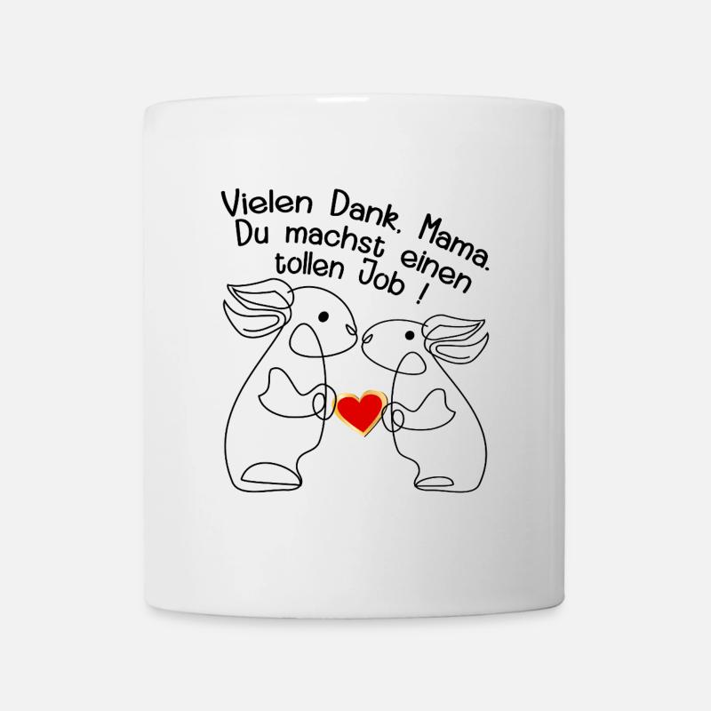 HERZ MUTTERTAG DANKE MAMA JOB - Tasse - Weiß