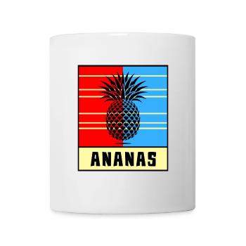 Ananas Pop Style – Rot & Blau - Tasse - Weiß - Vorne