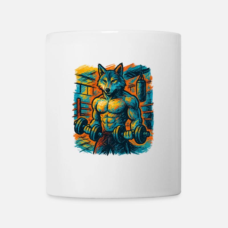 Force de gymnastique forte comme celle d’un loup - Mug blanc - blanc