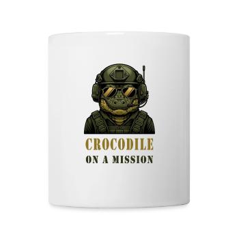 Krokodil in Mission - Tasse - Weiß - Vorne