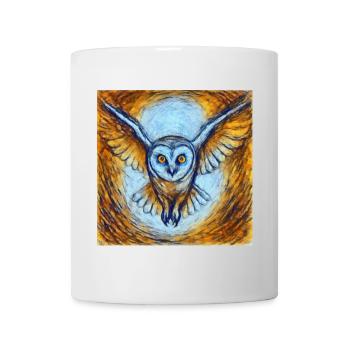 Glowing owl in flight - Mug - white - Front