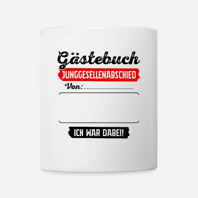 Gästebuch Junggesellenabschied Bräutigam JGA Braut - Tasse - Weiß